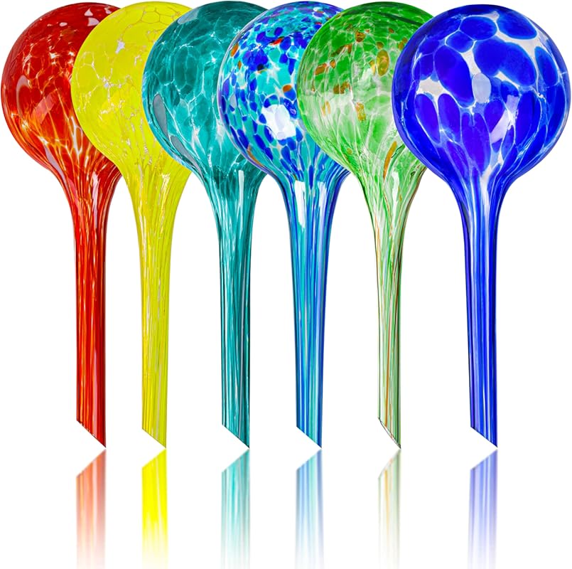 Set of 6 Glass Plant Watering Globes - Automatic Self-Watering Bulbs f