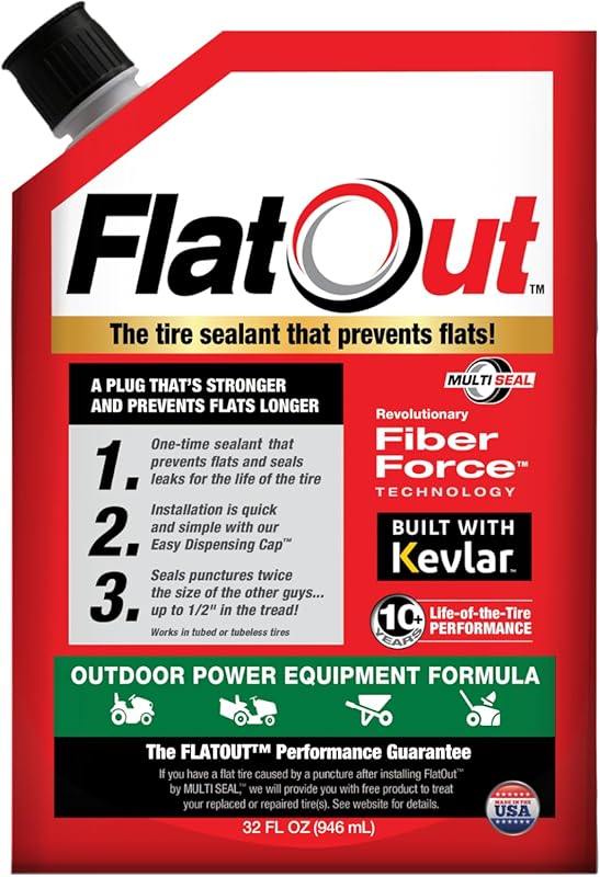 FlatOut Off-Road Tire Sealant with Kevlar Reinforcement - Prevents and