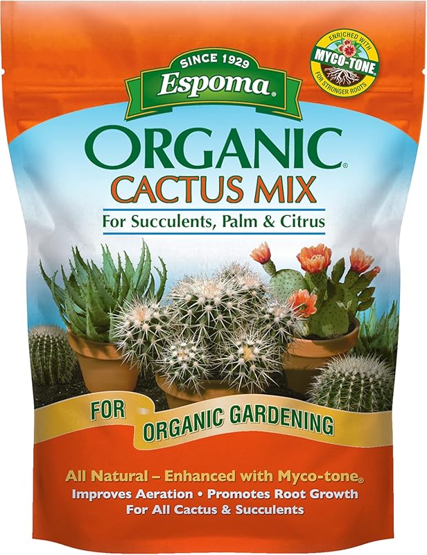 Espoma Organic Cactus Potting Soil Mix for cactus, succulent, palm, ci