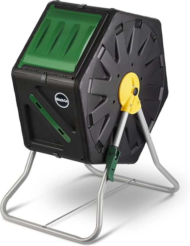 Miracle-Gro 18.5-Gallon Single Chamber Compost Tumbler with Easy-Turn 