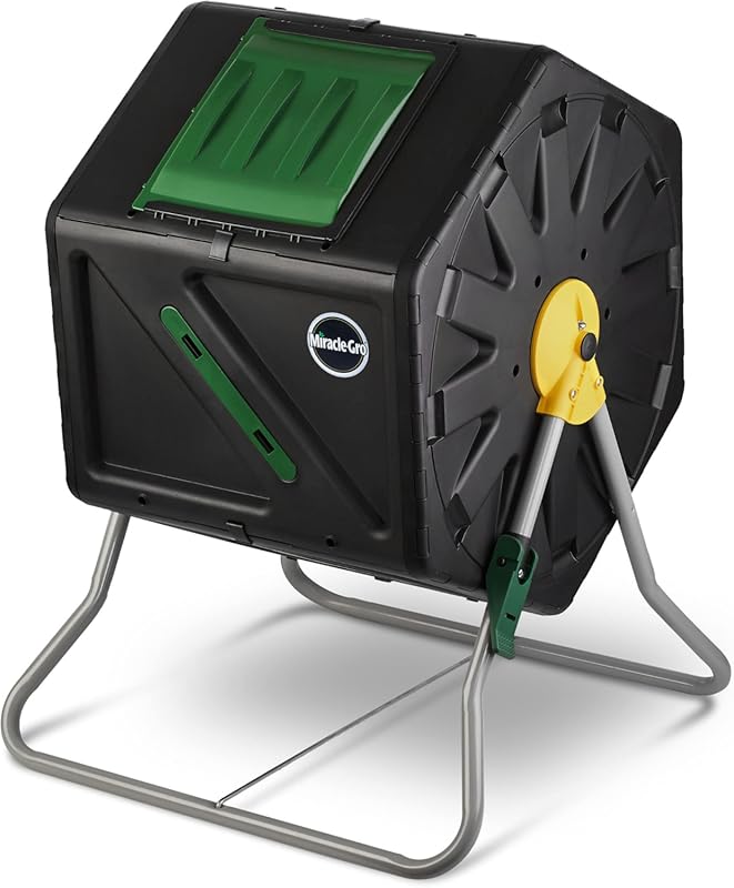 Miracle-Gro 27.7-Gallon Single Chamber Compost Tumbler with Easy-Turn 