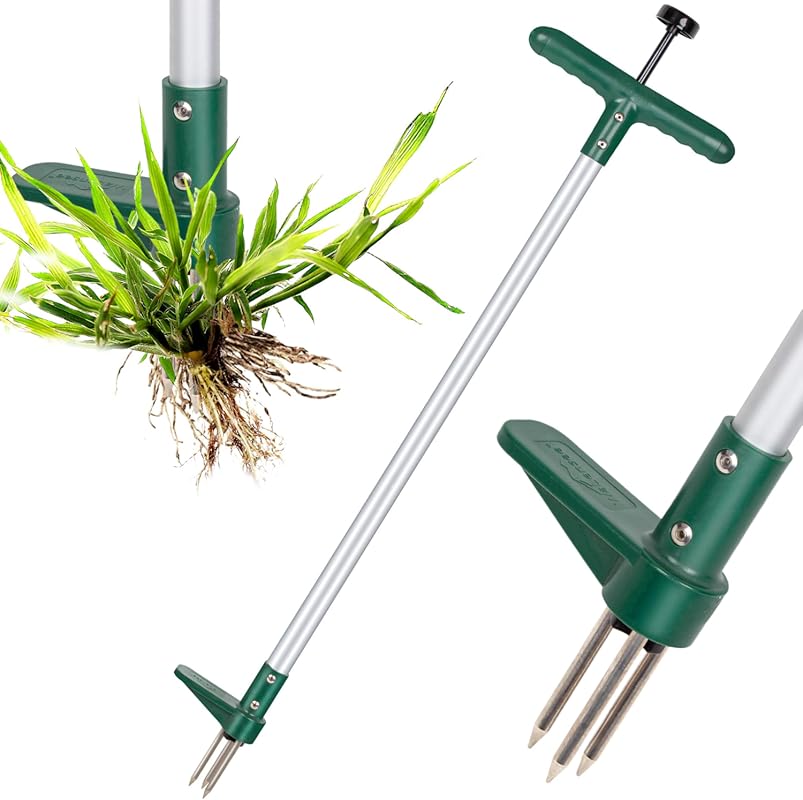 Walensee 3-Claw Stand Up Weed Puller: Long Handle Garden Tool for Effortless Dandelion & Root Removal