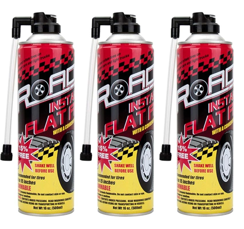 Road Instant Fixes Tire Sealant and Inflator Kit - Easy Hose Design fo