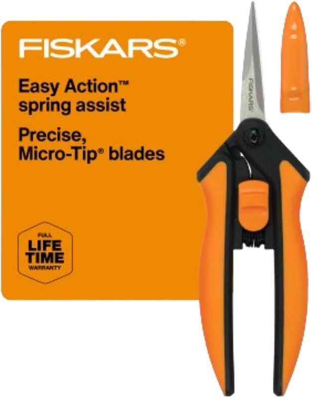 Fiskars 6-Inch Pruning Scissors: Stainless Steel Garden Snips for Flow