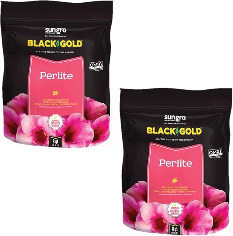 SUNGRO Black Gold Perlite 1490102.Q08P 8-Quart for Enhanced Drainage a