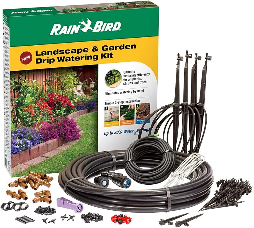 Rain Bird LNDDRIPKIT Drip Irrigation Landscape/Garden Watering Kit wit