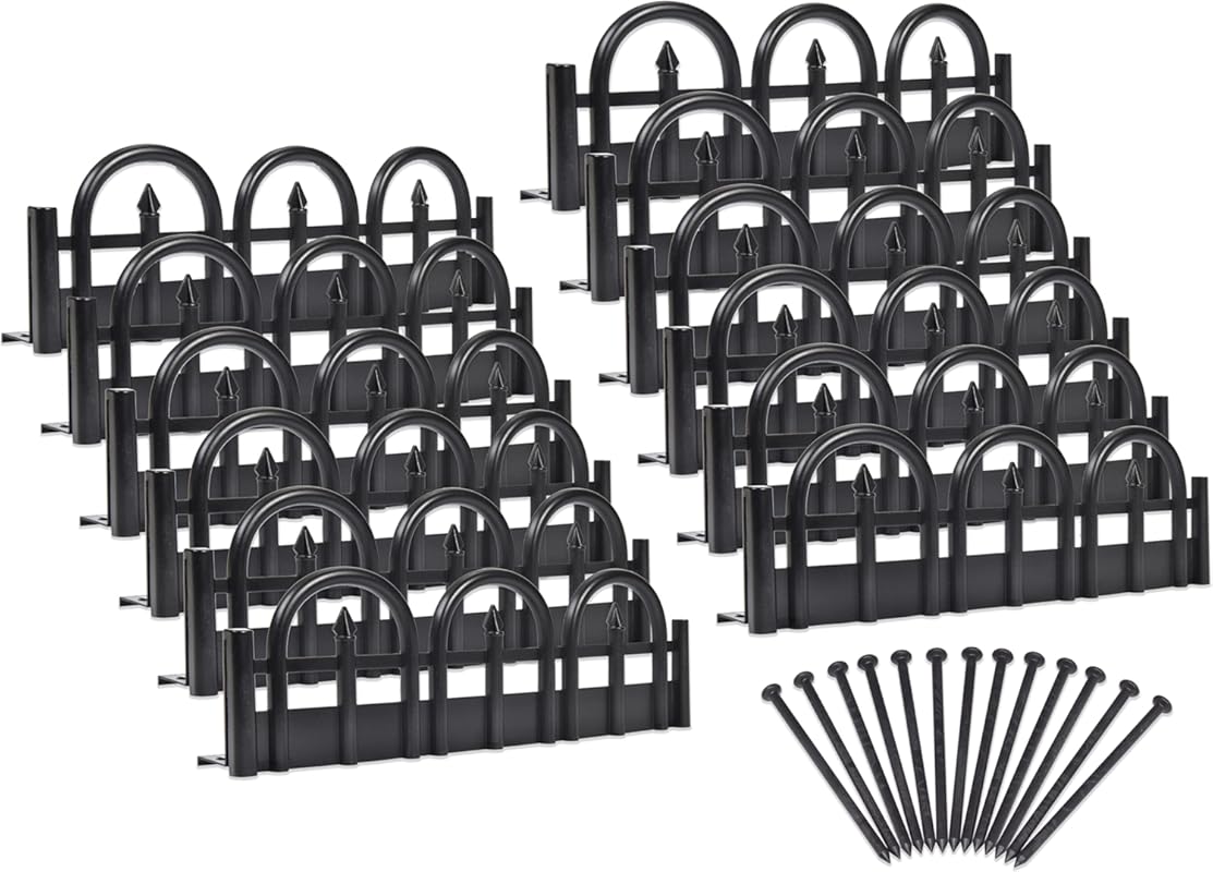 EasyFlex 15ft Decorative No-Dig Landscape Edging Kit – Black Wrought I