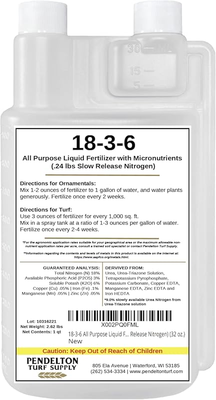 18-3-6 All Purpose Liquid Fertilizer & Micro Nutrients - 50% Slow Rele