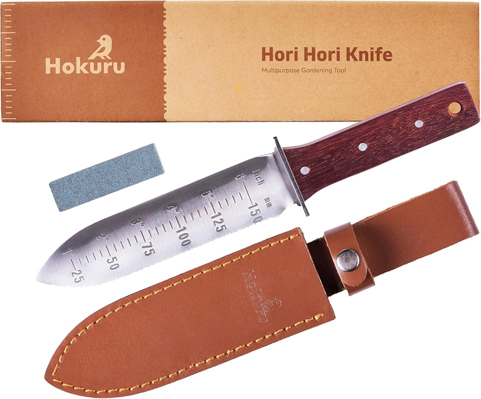 Hori Hori Knife: Landscaping, Digging, Weeding, Cutting, Planting Tool
