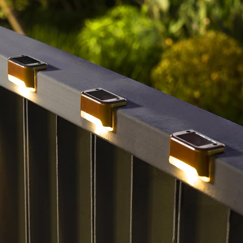 SOLPEX 16-Pack Solar Deck and Step Lights: Waterproof LED for Stairs, 