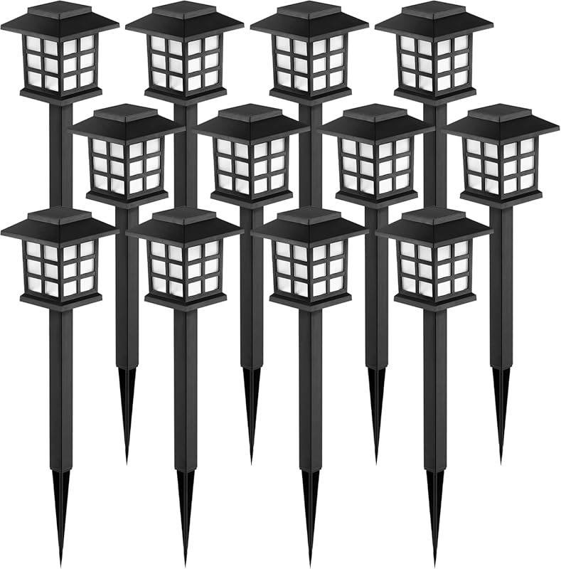 GIGALUMI Solar Outdoor Lights,12 Pack LED Solar Lights Outdoor Waterpr