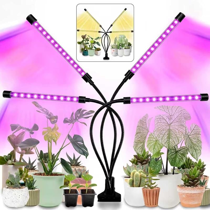 Upgraded 80-LED Full Spectrum Grow Light with Red/Blue Modes, Adjustab