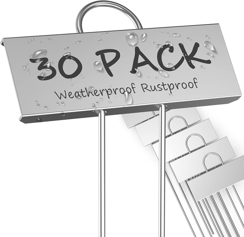 30-Pack STARTOSTAR Metal Plant Labels: Weatherproof Zinc Garden Marker