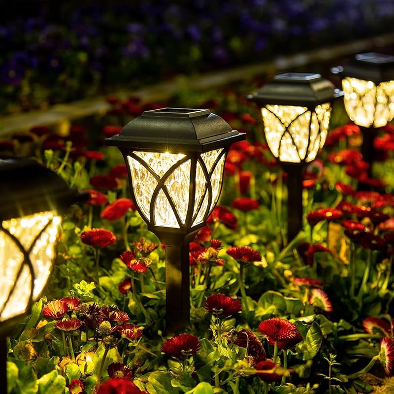 GIGALUMI 6 Pack Solar Lights Outdoor Waterproof, LED Solar Garden Ligh