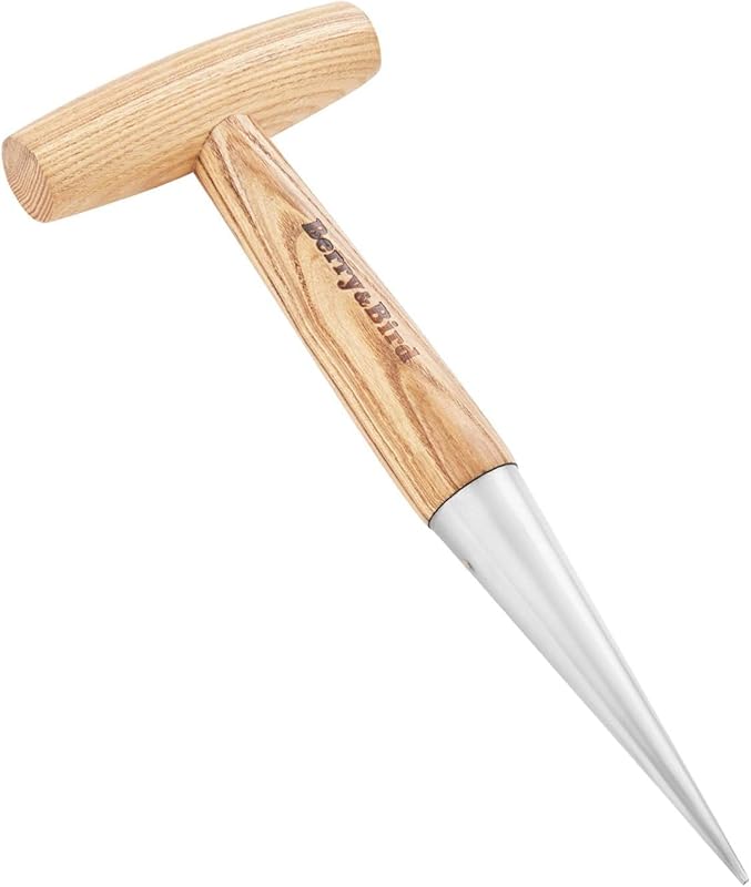 Berry&Bird Stainless Steel Hand Dibber with Wood Handle – Garden Dibbl