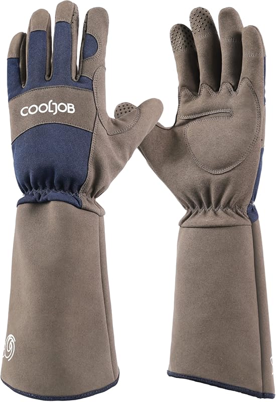 COOLJOB Thorn-Proof Rose Pruning Garden Gloves for Men - Long Sleeve P