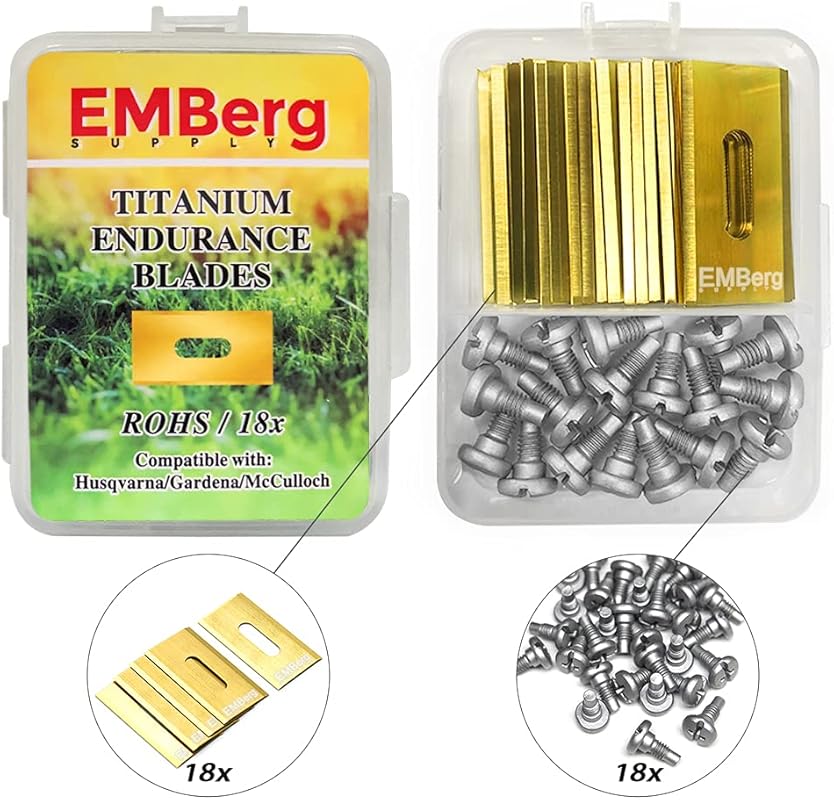 EMBerg 18 Titanium Endurance Blades for Husqvarna Automower Gardena Mc