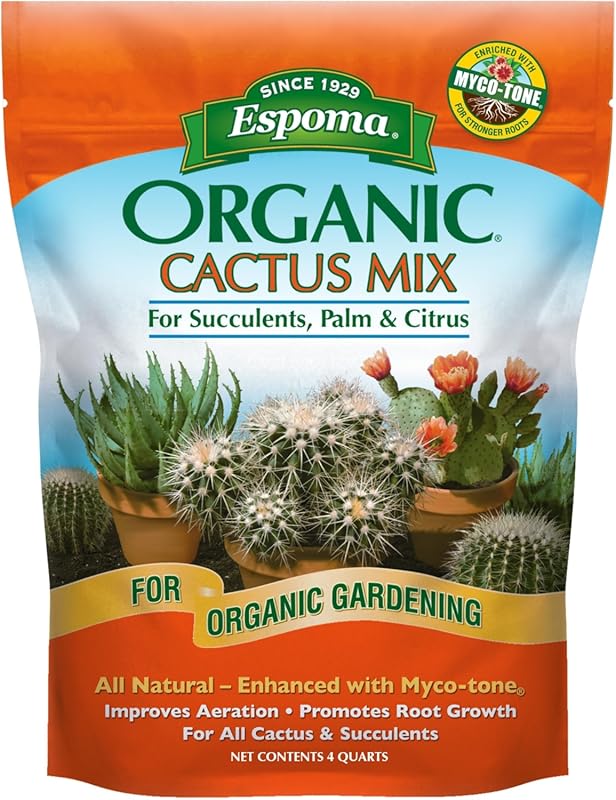 Espoma CA4 4qt Organic Cactus Mix 1-Pack - Natural Soil for Cactus and