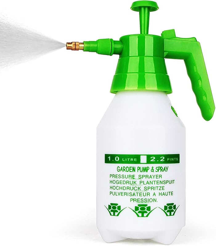 Garden 68oz/34oz Hand-held Pressure Sprayer: Safety Valve, Adjustable 
