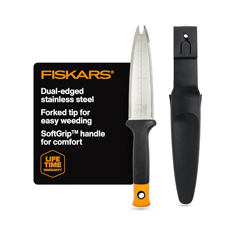 Fiskars Hori Hori Garden Knife with Sheath - Heavy Duty Multi-Purpose