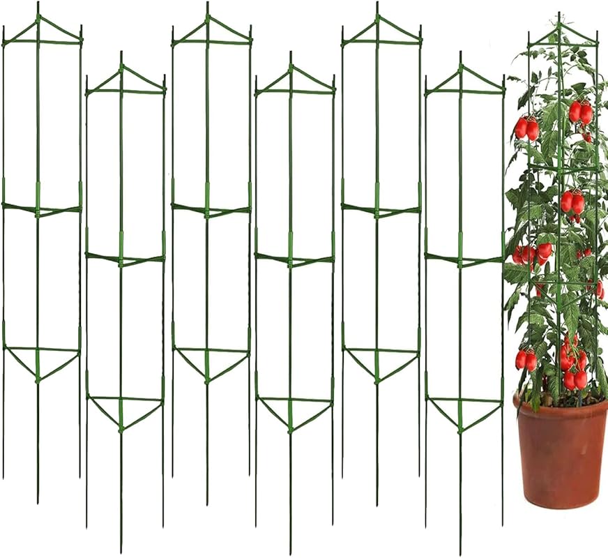 Moirsunt 6-Packs Deformable Tomato Cages - Up to 48 Inch Garden Stakes