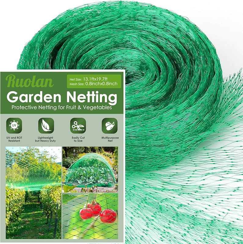 Ruolan Bird Netting for Garden 13X20Ft, Plastic Trellis Netting Protec