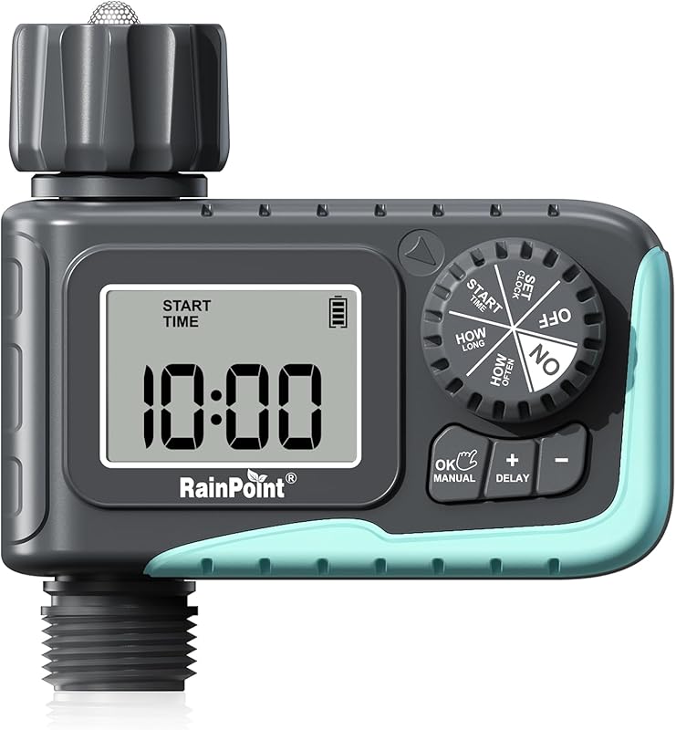 RAINPOINT 1-Outlet Programmable Digital Sprinkler Timer for Garden Hos