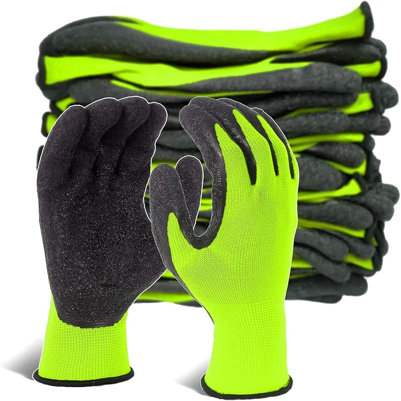 Evridwear Crinkle Latex Work Gloves - Multi-Purpose for Construction W