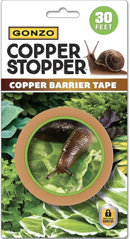 GONZO Copper Stopper Slug and Snail Barrier Tape - 30 Feet Non-Toxic P