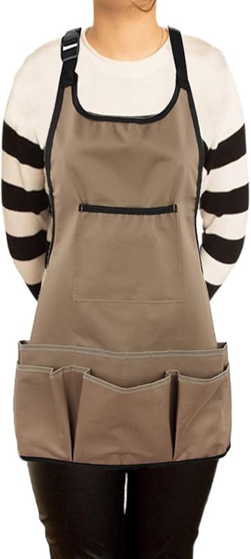 PATILWON Women's Gardening Apron with 14 Large Waterproof Pockets, Hea