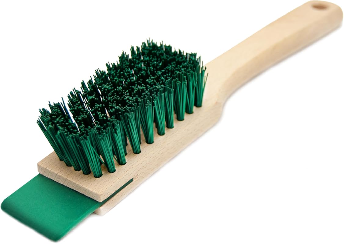 Heavy Duty Wooden Handle Scrubbing Brush with Stiff Bristles for Unive