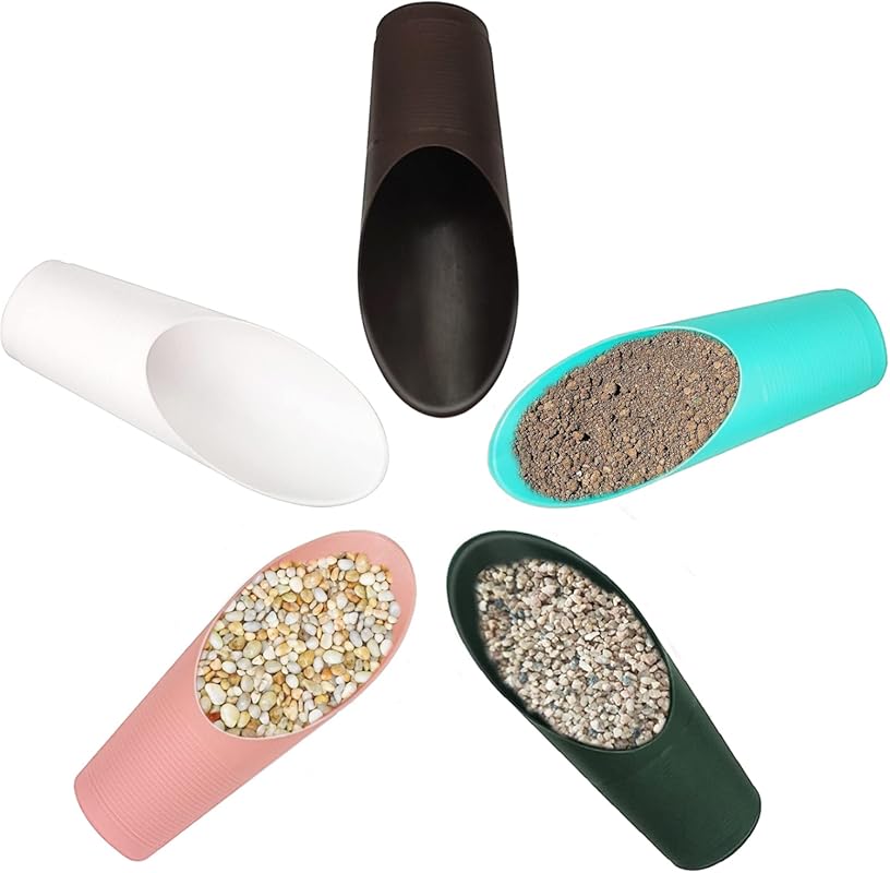 5-Piece Colorful Bonsai Soil Scoops: Small Plastic Gardening Tools for