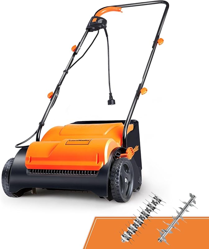 LawnMaster GV1212B 13-Inch 12-Amp Electric Dethatcher and Scarifier fo