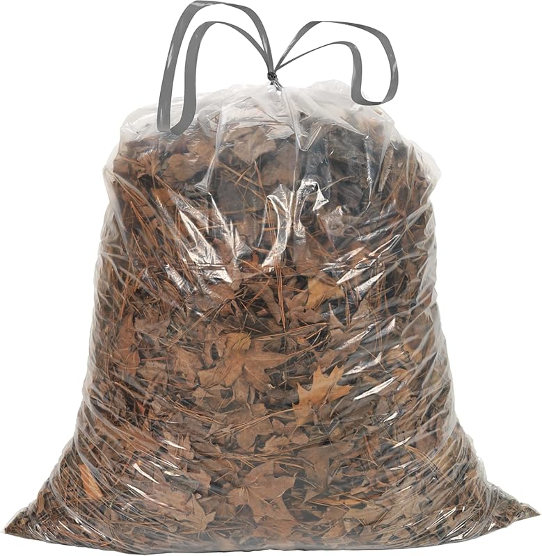 Ultrasac 39 Gallon 1.0 MIL Clear Drawstring Trash Bags - 33x40, 70 Cou