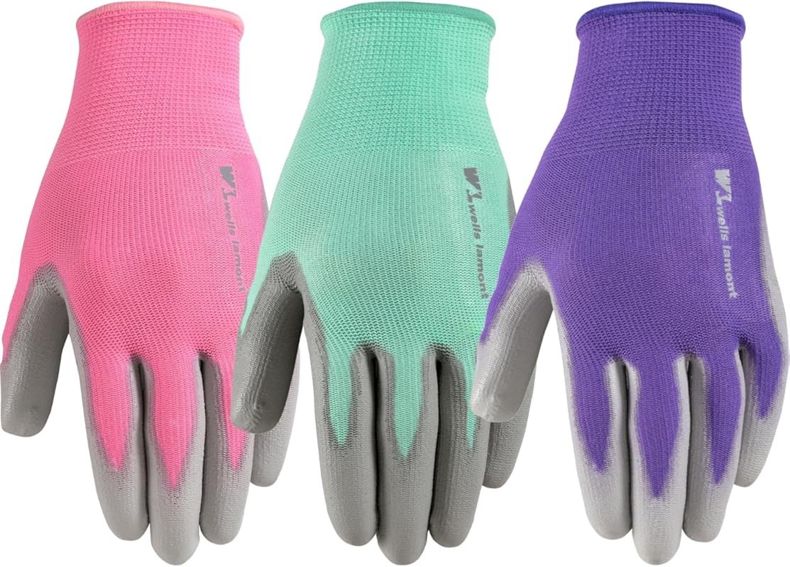 Wells Lamont 413MF Women's Gardening Gloves - Breathable Polyester, PU
