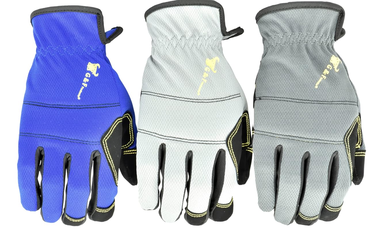 G & F Products Unisex All Purpose Work Gloves - High Performance, 3 Pa