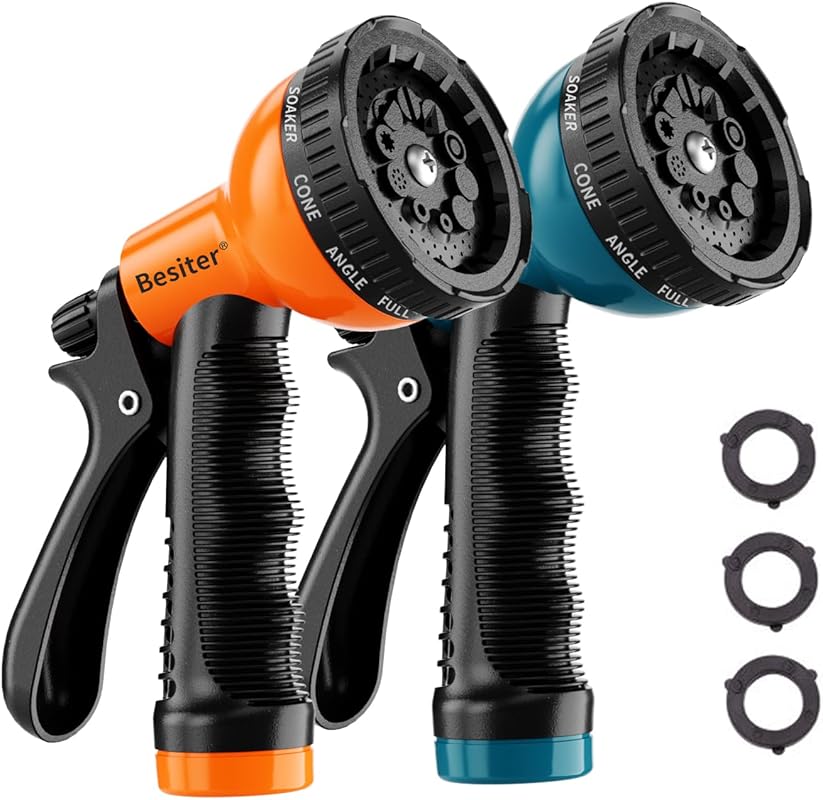 Garden Hose Nozzle Sprayer: 2 Pack 10 Watering Patterns Spray Nozzles