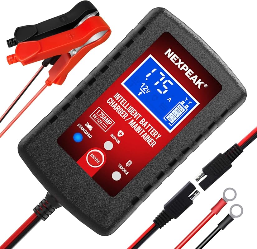 1.75-Amp 6V/12V Smart Fully Automatic Battery Charger with Maintainer,