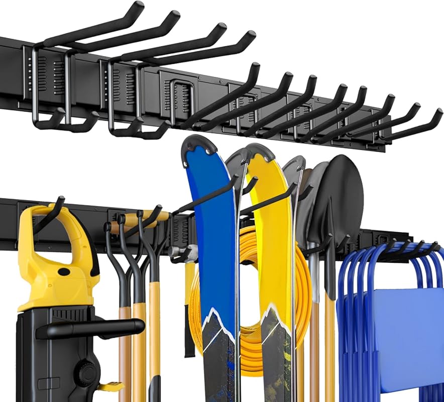 48-Inch Heavy Duty Garage Tool Organizer - 440 lb Hanging Hook System