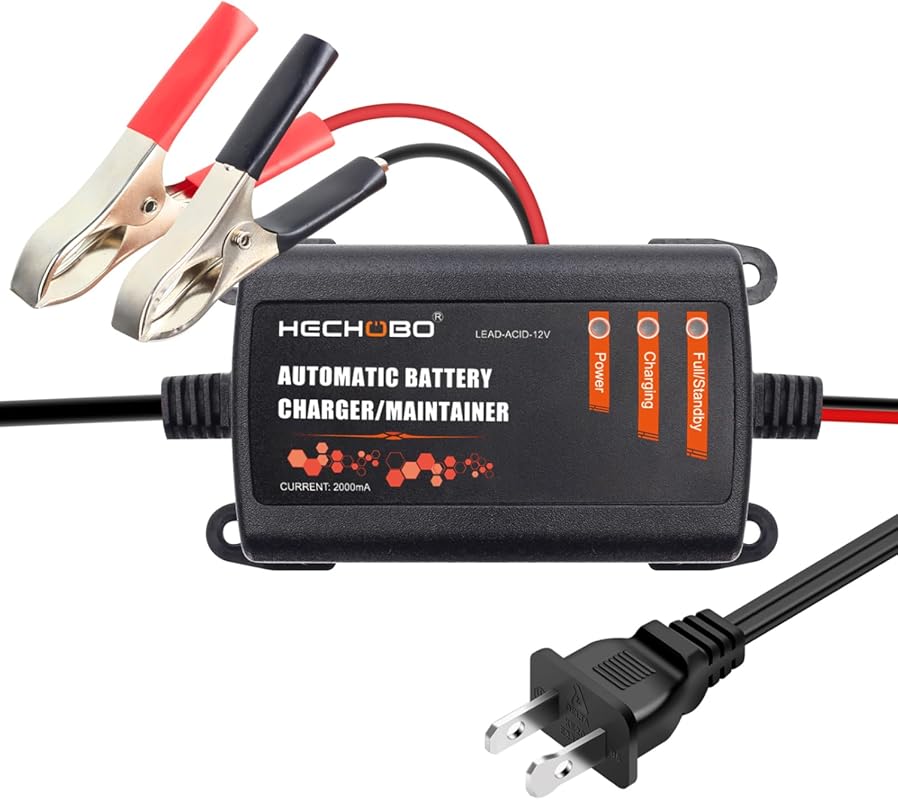 12V 2A Smart Battery Charger with Trickle, Maintainer, Desulfator and 