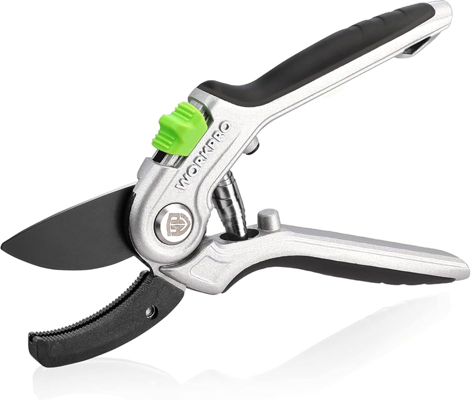 WORKPRO 8-Inch Anvil Pruning Shears with Ergonomic Labor-Saving Handle