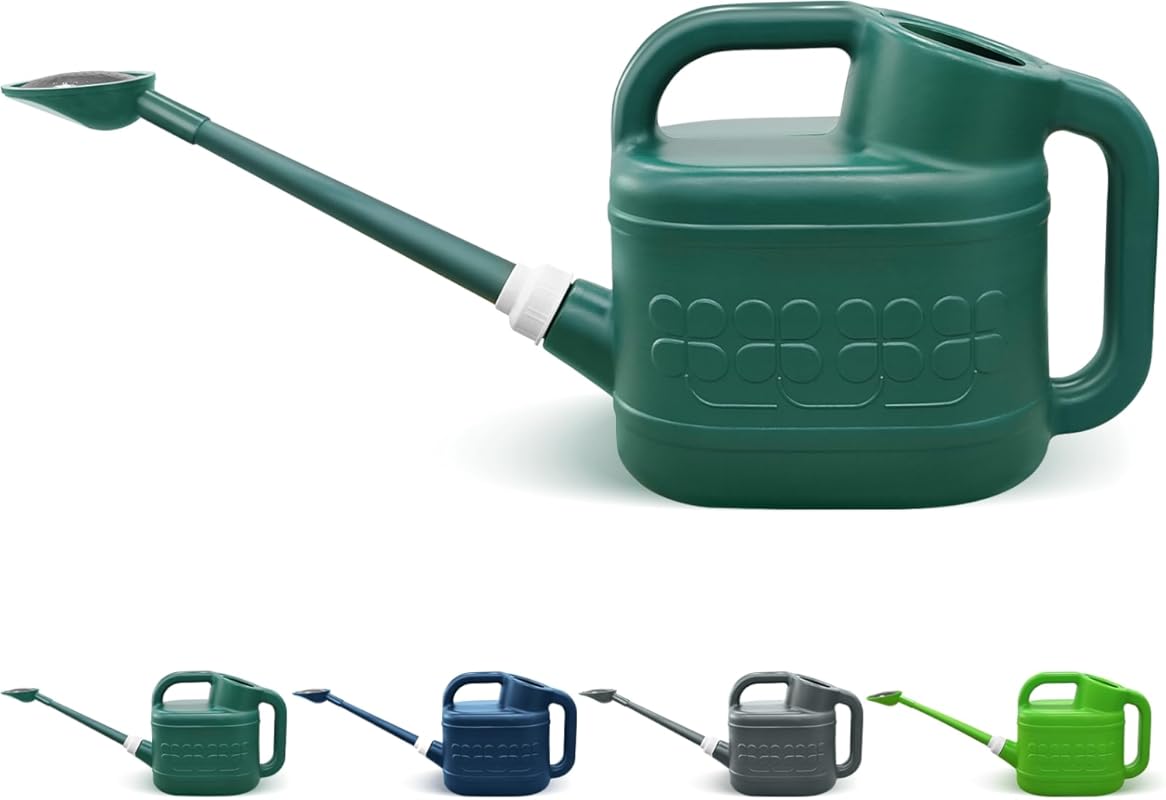 2-Gallon Outdoor Watering Can with Removable Long Spout and Stainless