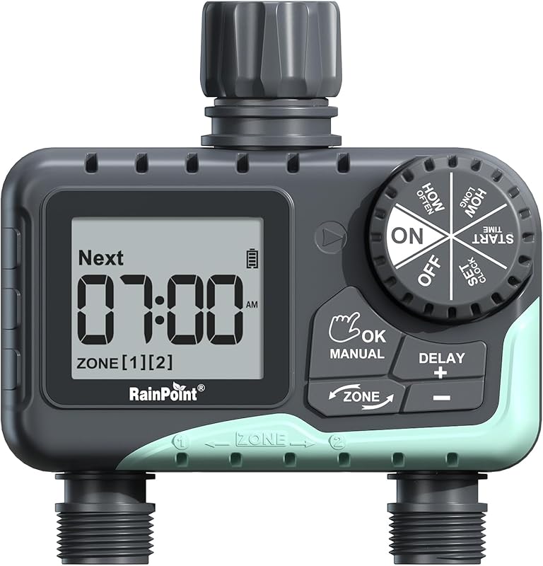 RAINPOINT 2 Zone Sprinkler Timer for Garden Hose with Rain Delay Manua