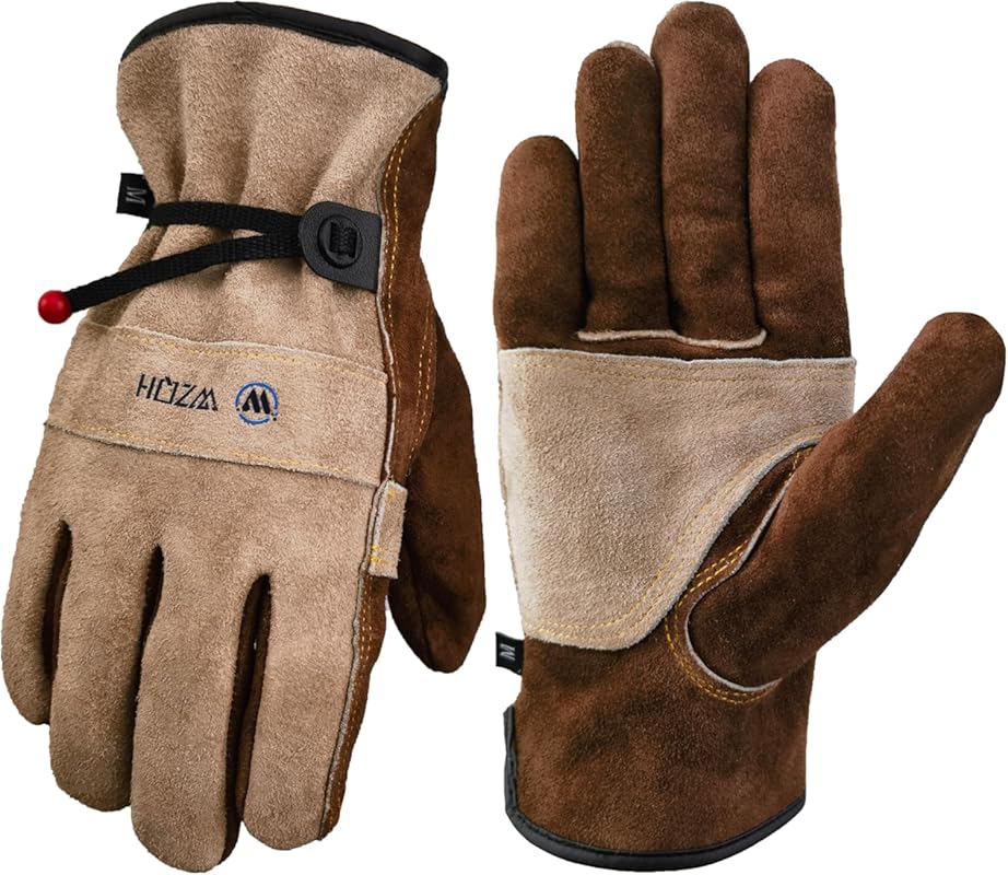 Cowhide Leather Work Gloves for Men and Women - Cotton Lined, Firm Gri