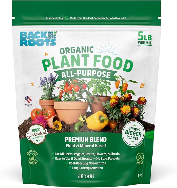 Back to The Roots Organic All-Purpose Plant Food - 5 lb Premium Vegan 