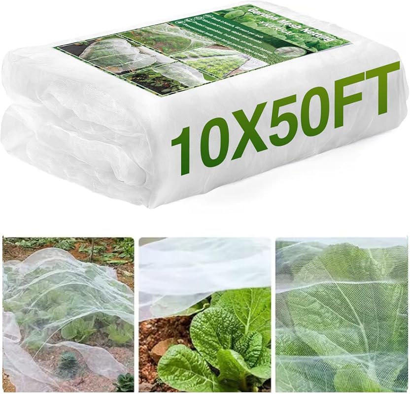 10x50 ft Garden Mesh Netting: Fruit Tree Plant Netting Barrier for Veg