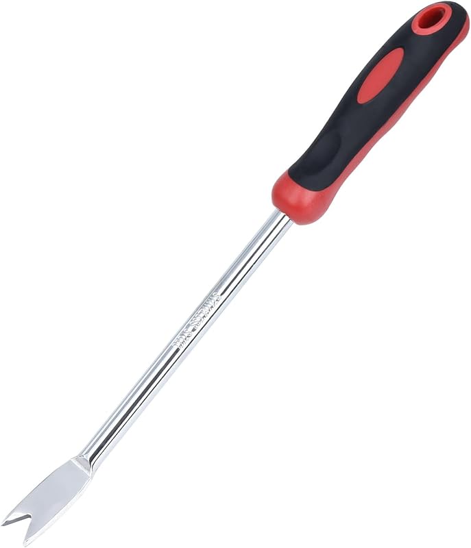 Two-Pronged Fork Weed Puller with Soft Handle - Stainless Steel Dandel