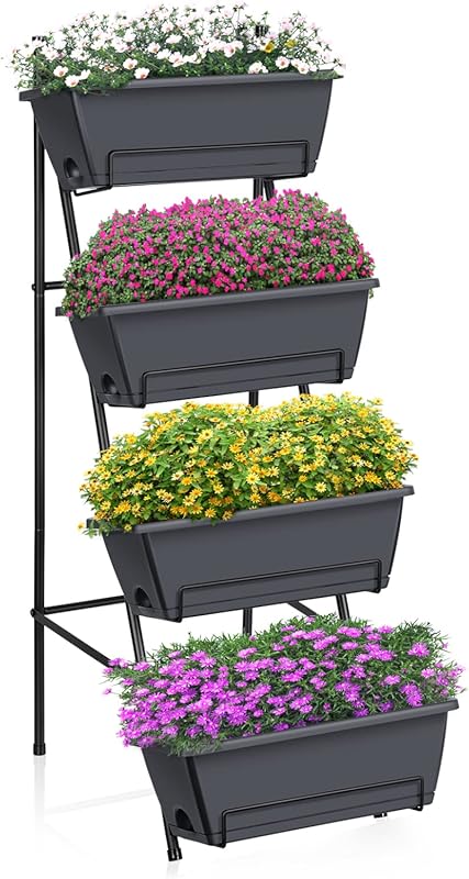 OYEAL 4-Tier Vertical Raised Garden Planter with Legs - Elevated Herb,