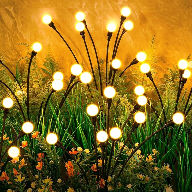 ASMAD Solar Firefly Lights 4-Pack 32 LEDs: Decorations for Patio, Big 