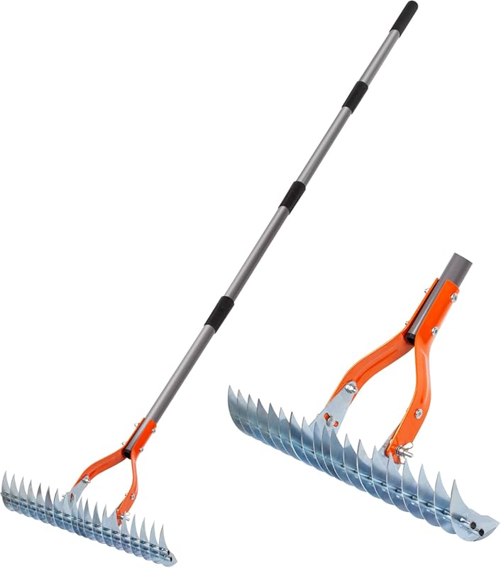 Walensee 15-Inch Thatch Rake Robust Dethatcher and Efficient Steel Met